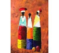 Yocheng Cuadro abstracto de mujeres africanas sobre lienzo para sala de estar,dormitorio,decoración de interiores. 40x50cm Sin Marco