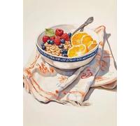 Yocheng Galletas Acuarela Bizcochos Café Cereal Pan Pastelería Francesa Póster Impresión Arte de Pared Cuadros Lienzo Pintura Habitación Decoración del Hogar 21x30cm sin marco