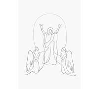Yocheng Póster con impresión de líneas simples de Jesús, Virgen María, nacimiento de Venus, arte de pared, imágenes, pintura en lienzo, decoración del hogar 30x40cm sin marco
