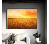 Yocheng Póster con paisaje de campo de trigo al atardecer,impresiones de campos de trigo de cosecha otoñal,pintura sobre lienzo,arte de pared,cuadro para sala de estar,decoración 50x70cm Sin Marco
