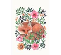 Yocheng Póster de ilustración retro de animales del bosque para niños,cuadros de arte de pared para la habitación infantil y la decoración del hogar. 21x30cm sin marco