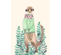 Yocheng Póster de ilustración retro de animales del bosque para niños,cuadros de arte de pared para la habitación infantil y la decoración del hogar. 60x90cm Sin Marco