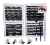 YOCHLEY 608 Piezas Pestañas Postizas 60D-80D-100D-120D Individuales Pestañas con Cepillo Separador de Pestañas y Pinzas Pestañas Pelo a Pelo Extensión de Pestañas para DIY