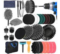 YOCOLE 32 Piezas Cabezal Cepillo Taladro Atornillador, Juego de Cepillos para Taladro, Kit Cepillo Power Scrubber para Llantas, Alfombras, Baño, Coche, Azulejos, Suelo