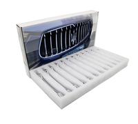 YOCTM Parrilla cromada para Maserati Ghibli 2013 2014 2015 2016 2017 piezas accesorios rejilla frontal decorativa embellecedor embellecedor coche 12 piezas