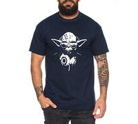 Yoda - Camiseta de Hombre DJ Yoda Jedi Ritter The Empire Turntables Music Rave House Trance Techno Geek, Farbe2:Azul Oscuro, Größe2:XXX-Large