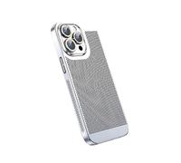 YODAOLI Electroplating Heat Dissipation Phone Case, 2023 New Heat Dissipation Plating Fine Hole Protector Phone Case for iPhone 14/13/12 ProMax (Silver,for iPhone 12PRO)