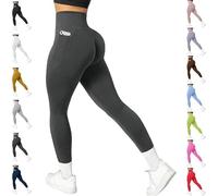 YODAOLI High Waisted Tummy Control Shaping Training Leggings,Scrunch Yoga Pants with Pockets for Women (Dark Gray,L)