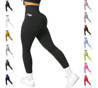 YODAOLI High Waisted Tummy Control Shaping Training Leggings,Scrunch Yoga Pants with Pockets for Women (Black,L)