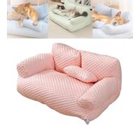 YODAOLI Ice Silk Cooling Pet Bed Breathable Washable Dog Sofa Bed, 2024 New Dog Cooling Bed Summer Sleeping Cool Ice Silk Bed for Small, Cats Breathable Washable Pet Beds (X-Large,Pink)
