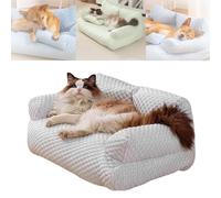 YODAOLI Ice Silk Cooling Pet Bed Breathable Washable Dog Sofa Bed, 2024 New Dog Cooling Bed Summer Sleeping Cool Ice Silk Bed for Small, Cats Breathable Washable Pet Beds (Medium,Grey)