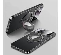 YODAOLI Large Window Phone Case Leak Label Magnetic Bracket for iPhone 14/13/12/11Pro MAX (Black,for iPhone 14Pro MAX)