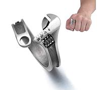 YODAOLI Vintage Wrench Ring, Adjustable Wrench Ring, Wrench Ring, Vintage Silver Ring for Men (1Pcs)