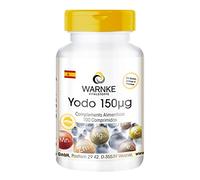 Yodo 150µg - De yoduro de potasio - Vegano - Cubre el 100% de la dosis diaria necesaria de yodo - 100 comprimidos | Warnke Vitalstoffe - Calidad de farmacia alemana