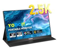 Yodoit 16 Pulgadas Monitor portátil de 120Hz de 2.5K UHD Pantalla IPS 2560 x 1600 con Puerto USB Tipo C y Altavoces Integrados con Monitor de Cubierta Inteligente Compatible con PC