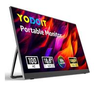 Yodoit Monitor portátil 100Hz Pantalla FHD 1080p de 18.5" IPS Puerto USB Tipo C Altavoces Cubierta Inteligente metálica Compatible con PC, MacBook y Xbox (Negro)