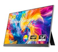 Yodoit Monitor Portátil 15,6", IPS FHD 1920×1080P Pantalla Portatil con Soporte, Conectividad USB-C y HDMI, Altavoces Integrados, para Computadora Portátil/PC/Mac/PS4/PS5/Xbox/Switch