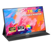 Yodoit Monitor Portátil 17,3 Pulgadas IPS FHD 1080P USB Type-C Pantalla de Computadora, Pantalla de Juego HDR con HDMI/USB C para MacBook PC Xbox PS4/5 Nintendo Switch Teléfono