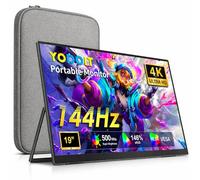 Yodoit Monitor Portátil 19" 4K 144Hz, Pantalla QLED UHD 3840 x 2160 con Soporte Integrado, Puertos USB Tipo C y HDMI con Altavoces Incorporados, Compatible con PC, Portátil, MacBook, PS3/4/5 y Switch
