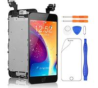 Yodoit Pantalla Completa para iPhone 6 Plus LCD Negro, Ensamblaje de Reemplazo del Digitalizador con Piezas de Repuesto (cámara Frontal, Botón Home) + Herramienta (5,5 Pulgadas)