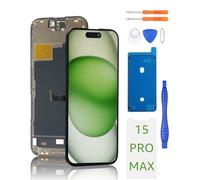 Yodoit Pantalla para iPhone 15 Pro MAX COF FHD LCD Reemplazo Negro 6.7 Pulgadas Táctil Digitalizador de Vidrio con Kit de Herramientas de reparación, película Protectora