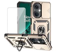 Yodueiv Funda para Nord CE 3 Lite 5G, Nord N30 5G/CE 3 5G con protector de pantalla de vidrio templado y cubierta de cámara deslizante, anillo magnético para soporte de coche, cubierta protectora para