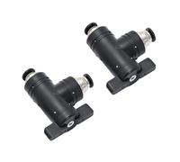 Yoebor Válvula de bola neumática de codo de 90 grados, 4 mm de diámetro exterior x 4 mm de diámetro exterior, válvula de control de flujo de aire, unión recta de conexión rápida, paquete de 2