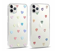 Yoedge 2 × Funda para Apple iPhone 11 Pro MAX Transparente 6,5", Carcasa para Teléfono Móvil con Love Lindo Dibujos Aesthetic Cover, Soft Cristal Caja de Silicona para iPhone 11 Pro MAX Case, Corazon