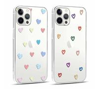 Yoedge 2 × Funda para Apple iPhone 12 Pro MAX Transparente 6,7", Carcasa para Teléfono Móvil con Love Lindo Dibujos Aesthetic Cover, Soft Cristal Caja de Silicona para iPhone 12 Pro MAX Case, Corazon