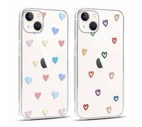 Yoedge 2 × Funda para Apple iPhone 13 Mini Transparente 5,4", Carcasa para Teléfono Móvil con Love Lindo Dibujos Aesthetic Cover, Soft Cristal Caja de Silicona para iPhone 13 Mini Case, Corazon