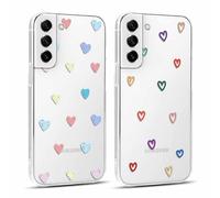 Yoedge 2 × Funda para Samsung Galaxy S21 FE 5G Transparente 6,4", Carcasa para Teléfono Móvil con Love Lindo Dibujos Aesthetic Cover, Soft Cristal Caja de Silicona para Samsung S21 FE Case, Corazon