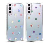 Yoedge 2 × Funda para Samsung Galaxy S21 / S30 5G Transparente 6,2", Carcasa para Teléfono Móvil con Love Lindo Dibujos Aesthetic Cover, Soft Cristal Caja de Silicona para Samsung S30 5G Case, Corazon