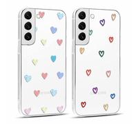 Yoedge 2 × Funda para Samsung Galaxy S22 5G Transparente 6,1", Carcasa para Teléfono Móvil con Love Lindo Dibujos Aesthetic Cover, Soft Cristal Caja de Silicona para Samsung S22 5G Case, Corazon