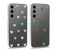 Yoedge 2 × Funda para Samsung Galaxy S23 Plus 5G Transparente 6,6", Carcasa para Teléfono Móvil con Love Lindo Dibujos Aesthetic Cover, Soft Cristal Caja de Silicona para Samsung S23+ Case, Corazon