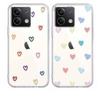 Yoedge 2 × Funda para Xiaomi Redmi Note 13 5G Transparente 6,67", Carcasa para Teléfono Móvil con Aesthetic Love Lindo Dibujos Valentine Valentinstag Cover, Silicona para Redmi Note 13 Case, Corazon