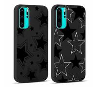Yoedge 2 Piezas Funda para Huawei P30 Pro 6,47", Ultra Delgado Negro Suave TPU Silicona Carcasa con Aesthetic Lindo Dibujos, Antigolpes Anti-arañazos Protectora Caso para Huawei P30 Pro, Estrella 2