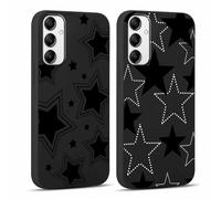 Yoedge 2 Piezas Funda para Samsung Galaxy A14 5G 6,8",Ultra Delgado Negro Suave TPU Silicona Carcasa con Aesthetic Lindo Dibujos,Antigolpes Anti-arañazos Protectora Caso para Samsung A14 5G,Estrella 2