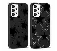 Yoedge 2 Piezas Funda para Samsung Galaxy A33 5G 6,4",Ultra Delgado Negro Suave TPU Silicona Carcasa con Aesthetic Lindo Dibujos,Antigolpes Anti-arañazos Protectora Caso para Samsung A33 5G,Estrella 2