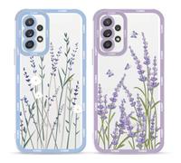Yoedge 2 Piezas Funda para Samsung Galaxy A52 4G/A52 5G/A52s 5G 6,5", Ultrafina Delgado Suave TPU Silicona Carcasa con Aesthetic Dibujos, Antigolpes Anti-arañazos Protectora Caso para Samsung A52,Flor