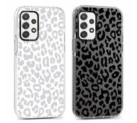 Yoedge 2 Piezas Funda para Samsung Galaxy A52 4G/A52 5G/A52s 5G 6,5", Ultrafina Delgado Transparente Suave TPU Silicona Carcasa con Aesthetic Dibujos, Antigolpes Anti-arañazos Protectora Caso,Leopardo