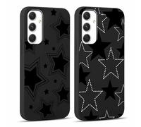 Yoedge 2 Piezas Funda para Samsung Galaxy A54 5G 6,4",Ultra Delgado Negro Suave TPU Silicona Carcasa con Aesthetic Lindo Dibujos,Antigolpes Anti-arañazos Protectora Caso para Samsung A54 5G,Estrella 2