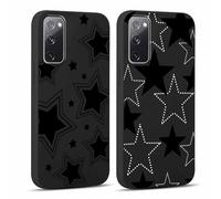 Yoedge 2 Piezas Funda para Samsung Galaxy S20 FE 4G/5G 6,5",Delgado Negro Suave TPU Silicona Carcasa con Aesthetic Lindo Dibujos,Antigolpes Anti-arañazos Protectora Caso para Samsung S20 FE,Estrella 2