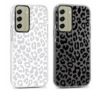 Yoedge 2 Piezas Funda para Samsung Galaxy S21 FE 5G 6,4", Delgado Transparente Suave TPU Silicona Carcasa con Aesthetic Dibujos, Antigolpes Anti-arañazos Protectora Caso para Samsung S21 FE, Leopardo