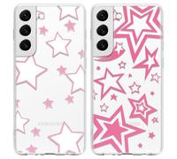 Yoedge 2 Piezas Funda para Samsung Galaxy S22 5G 6,1",Ultra Delgado Transparente Suave TPU Silicona Carcasa con Aesthetic Dibujos, Antigolpes Anti-arañazos Protectora Caso para Samsung S22 5G,Estrella