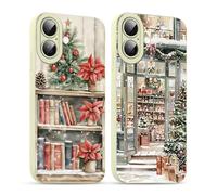 Yoedge 2 Piezas Navidad Funda para iPhone 16, Cute Navideño Dibujos Diseño Christmas Muñeco de Nieve Motive Carcasa, Ultra Fina Suave Silicona Antigolpes Navidad Case para iPhone 16 6,1", Invierno