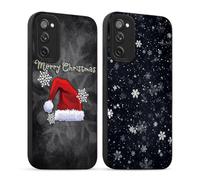 Yoedge 2 Piezas Navidad Funda para Samsung S20 FE/S20 Lite, Cute Navideño Dibujos Diseño Christmas Nieve Motive Carcasa, Silicona Navidad Case para Samsung S20 Fan Edition 6,5", Gorro de Papá Noel