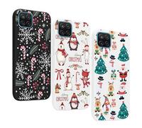 Yoedge 3 Piezas Navidad Funda para Samsung Galaxy A12 / A12 Nacho 6,5",Suave Silicona TPU Carcasa con Navideño Dibujos Animados Diseño,Antigolpes Bumper Protector Case para Movil Samsung A12,Papá Noel