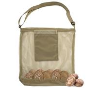 Yoedge Bolsa para recolectar setas, bolsa de caza de setas, bolsa de malla, bolsa para recoger setas, con longitud ajustable, bolsa plegable para recoger, senderismo, camping, caza, Verde Marrón