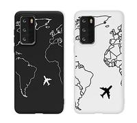 Yoedge - Carcasa para Xiaomi Redmi Note 8 Pro, Color Blanco y Negro, diseño Ultra Fino a Prueba de Golpes, Funda de protección de Gel TPU Flexible, Bumper Cover Case para Redmi Note 8Pro 6,53",