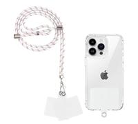 Yoedge Cordón Cuerda Universal Correa Colgante para movil con 2 Phone Lanyard Parcheas, Correas Ajustable Cuello Cadena de Nylon con Todos los teléfonos Inteligentes con Llaver, Oro Blanco
